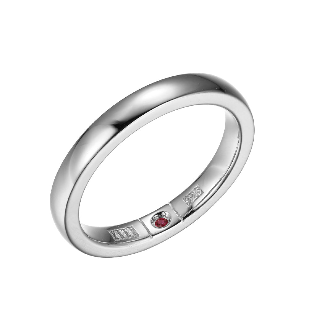 Sterling Silver " Simpatico" Rhodium Plated Band Ring - Size 8
