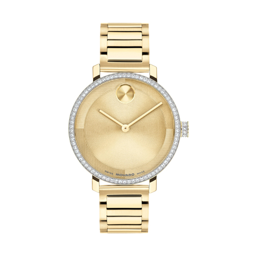 Ladies Bold Evolution 2.0 Gold-Tone Stainless Steel Crystal Watch, Gold Dial