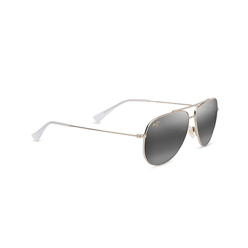 Hau'oli Polarized Sunglasses, Shiny Light Gold Frame, Neutral Gray Lens