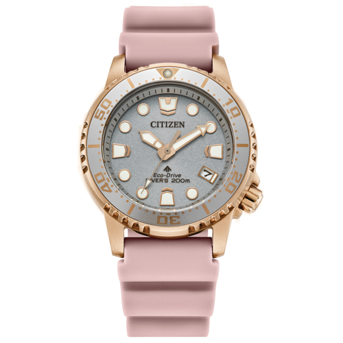 Ladies' Promaster Dive Eco-Drive Blush Polyurethane Strap Watch, Silver Dial