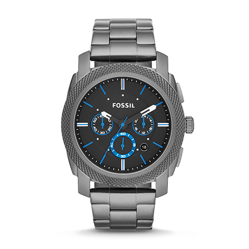 Mens Machine Smoke Chronograph Watch, Black Dial