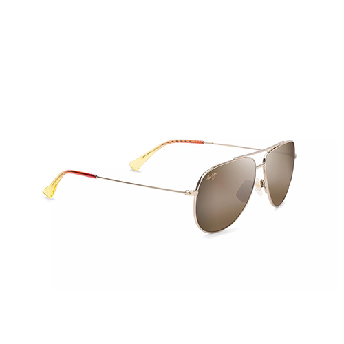 Hau'oli Polarized Sunglasses, Shiny Light Gold Frame, HCL Bronze Lens