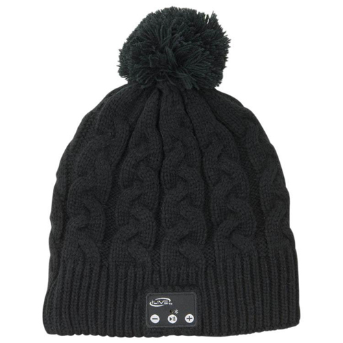 Bluetooth Wireless Music Beanie  w/ Built-in Speakers and Mic, Black