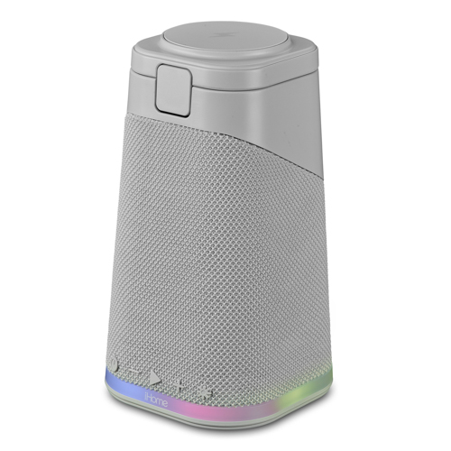Power Tower Triple Wireless Charging Stand w/ Bluetooth Speaker, Light Gray