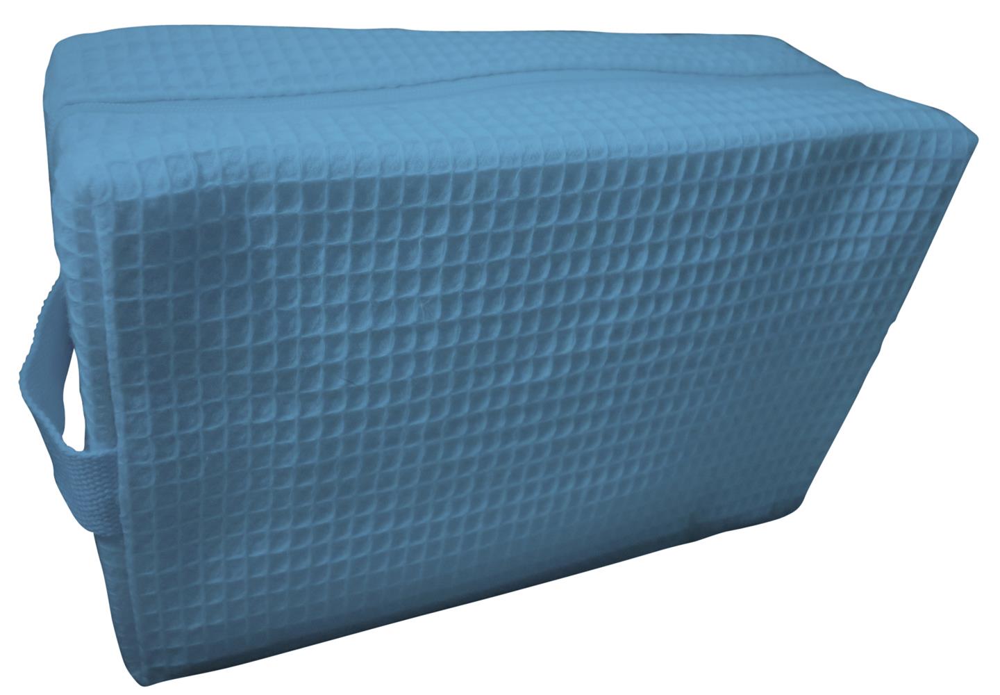 Large Cotton Waffle Cosmetic Bag- Carolina Blue - Min 24 pcs