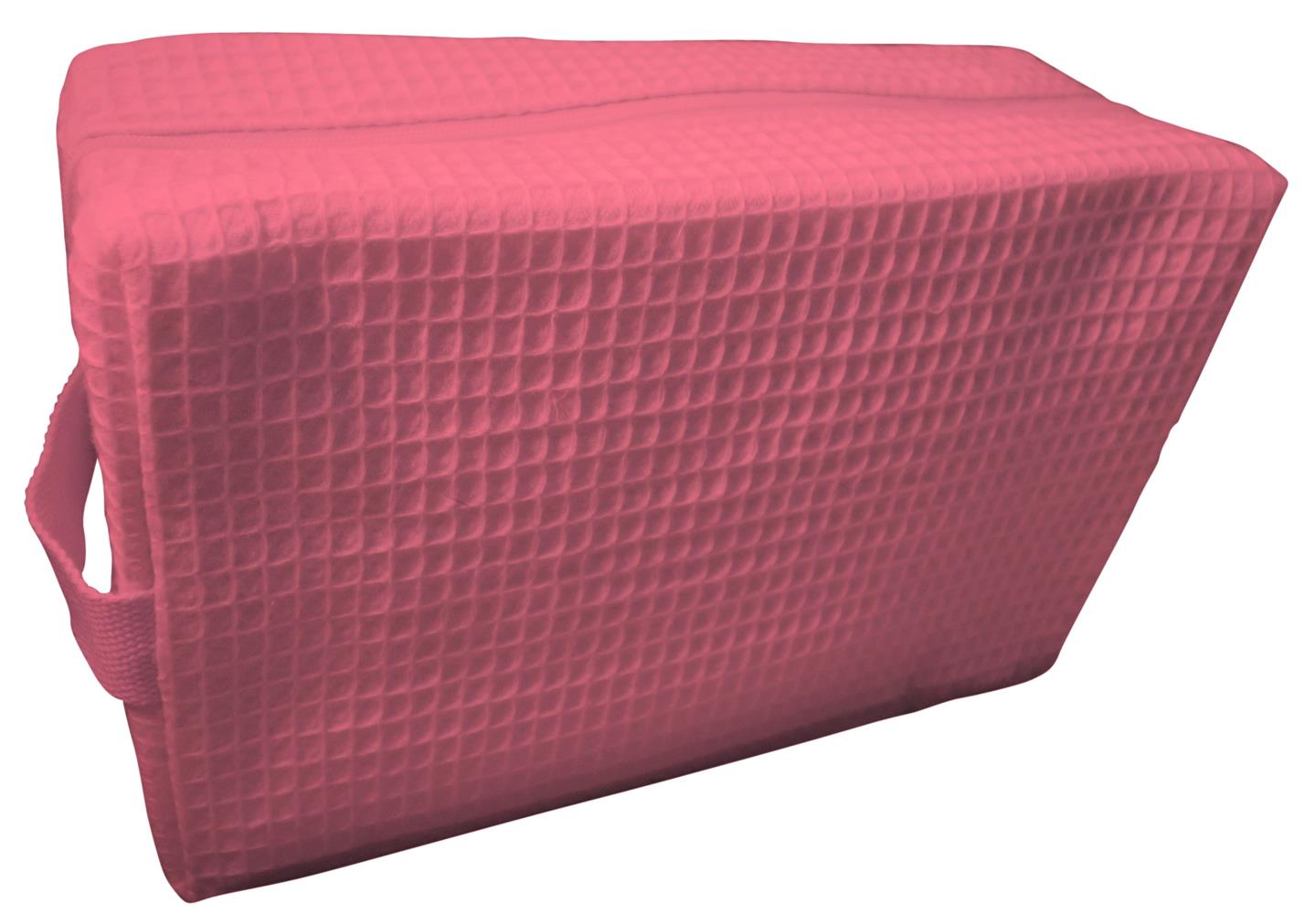 Large Cotton Waffle Cosmetic Bag - Coral - Min 24 pcs