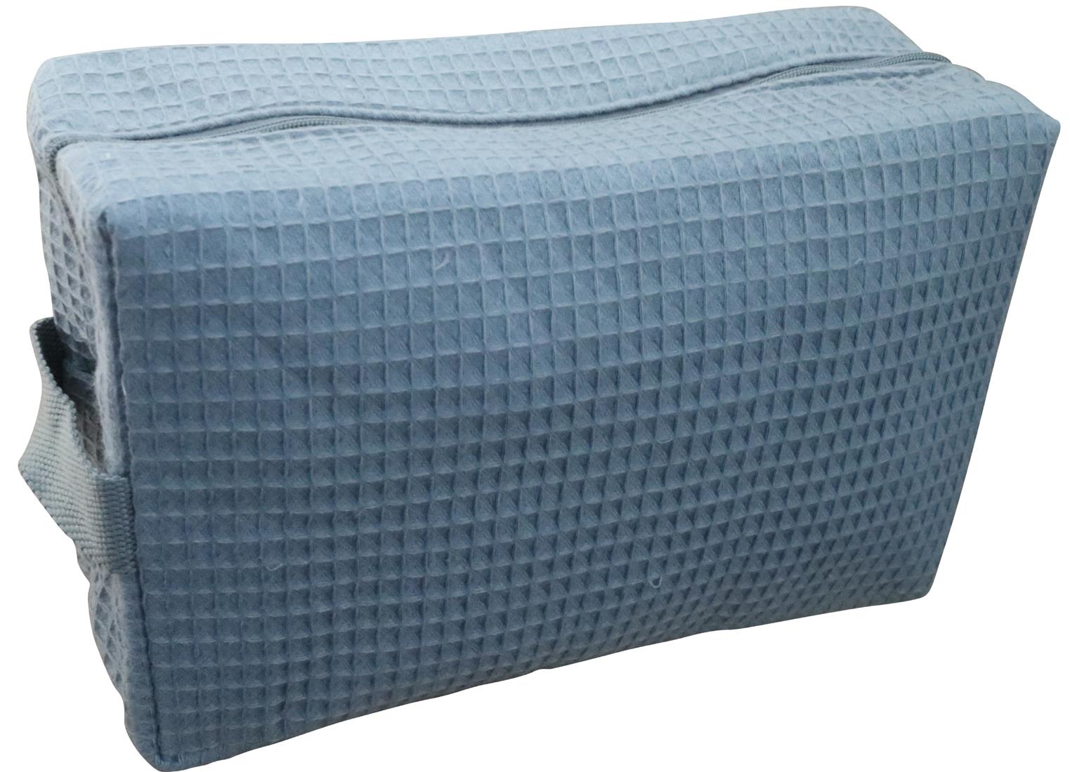 Large Cotton Waffle Cosmetic Bag - Grey - Min 24 pcs