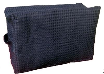 Large Cotton Waffle Cosmetic Bag - Navy - Min 24 pcs