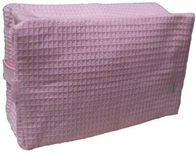 Large Cotton Waffle Cosmetic Bag - Pink - Min 24 pcs
