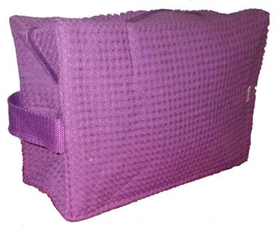 Large Cotton Waffle Cosmetic Bag - Plum - Min 24 pcs
