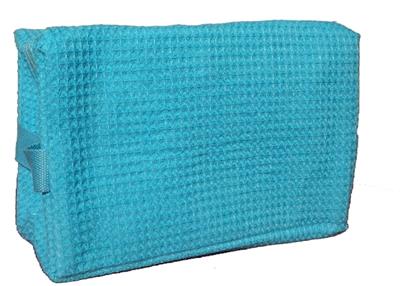 Large Cotton Waffle Cosmetic Bag-Tropical Blue-Min 24 pcs