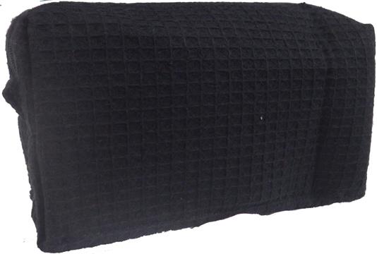 Small Cotton Waffle Cosmetic Bag - Black - Min 24 pcs