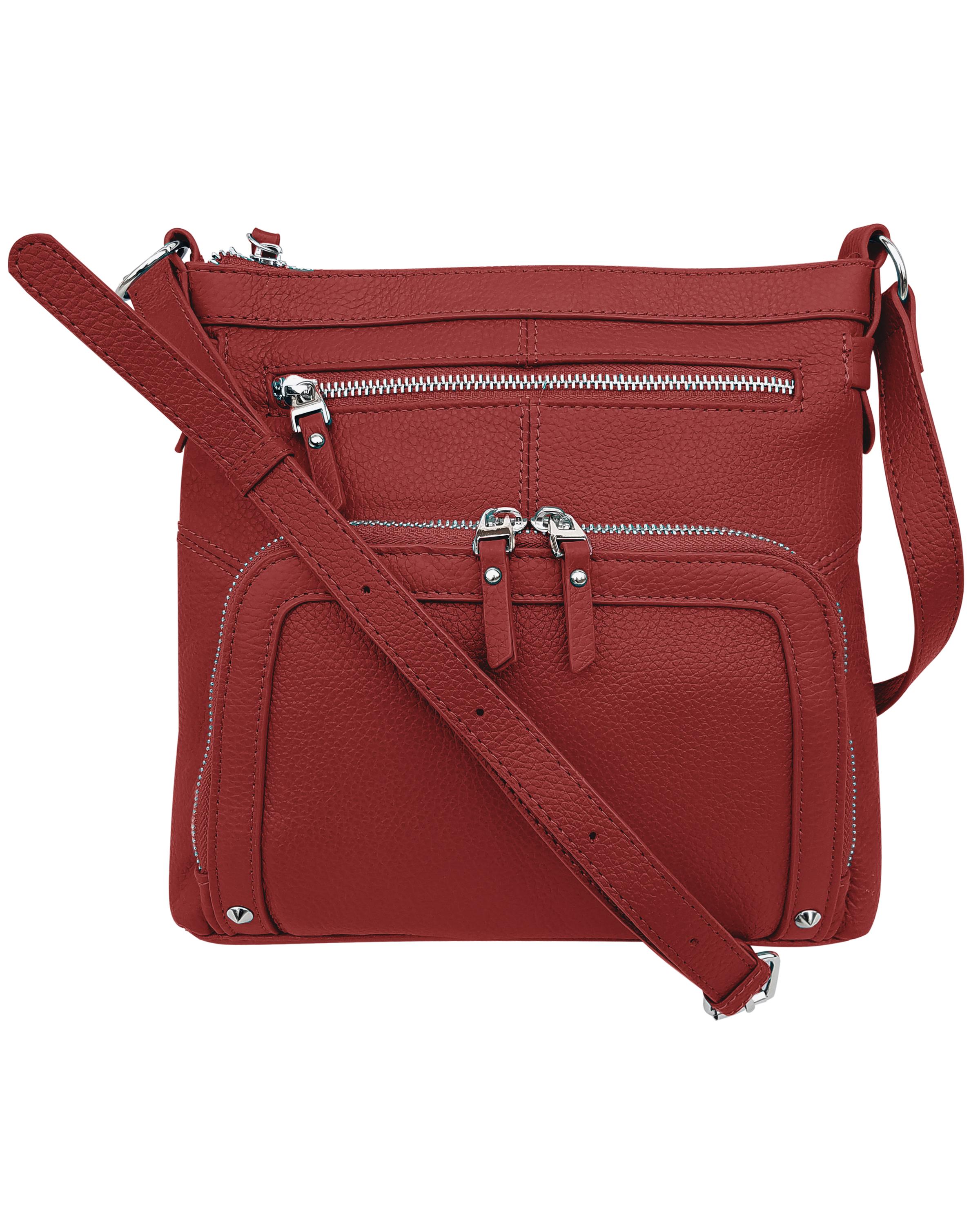 Crossbody Shoulder Bag with Organizer Front Red