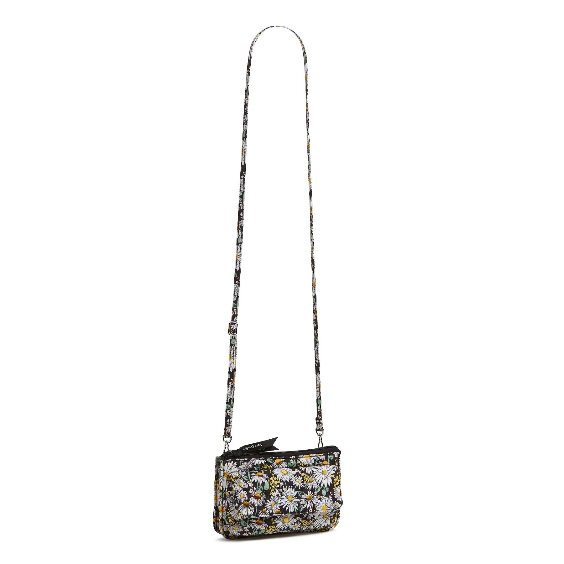 RFID Wallet Crossbody - Cotton - Daisies White