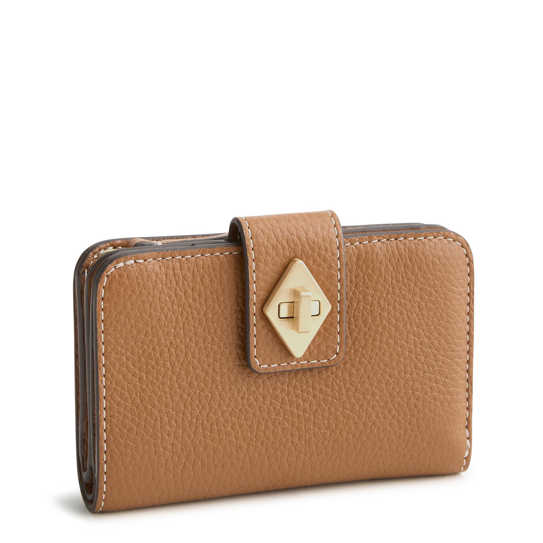 Small Turnlock Wallet - Roasted Pecan - Leather