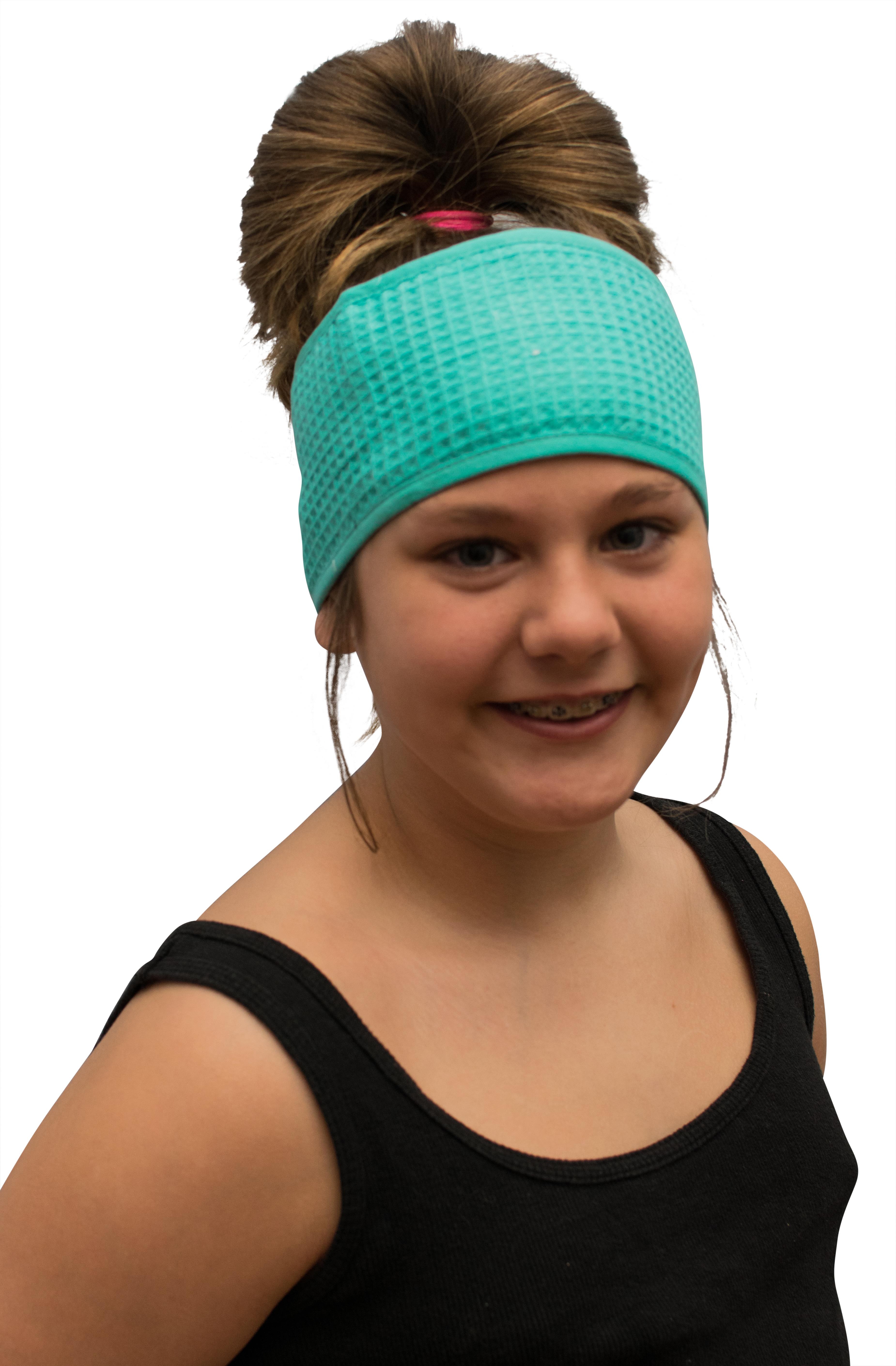 Cotton Waffle Headband - Caribbean Green - Pack of 6 - Min 24 pcs