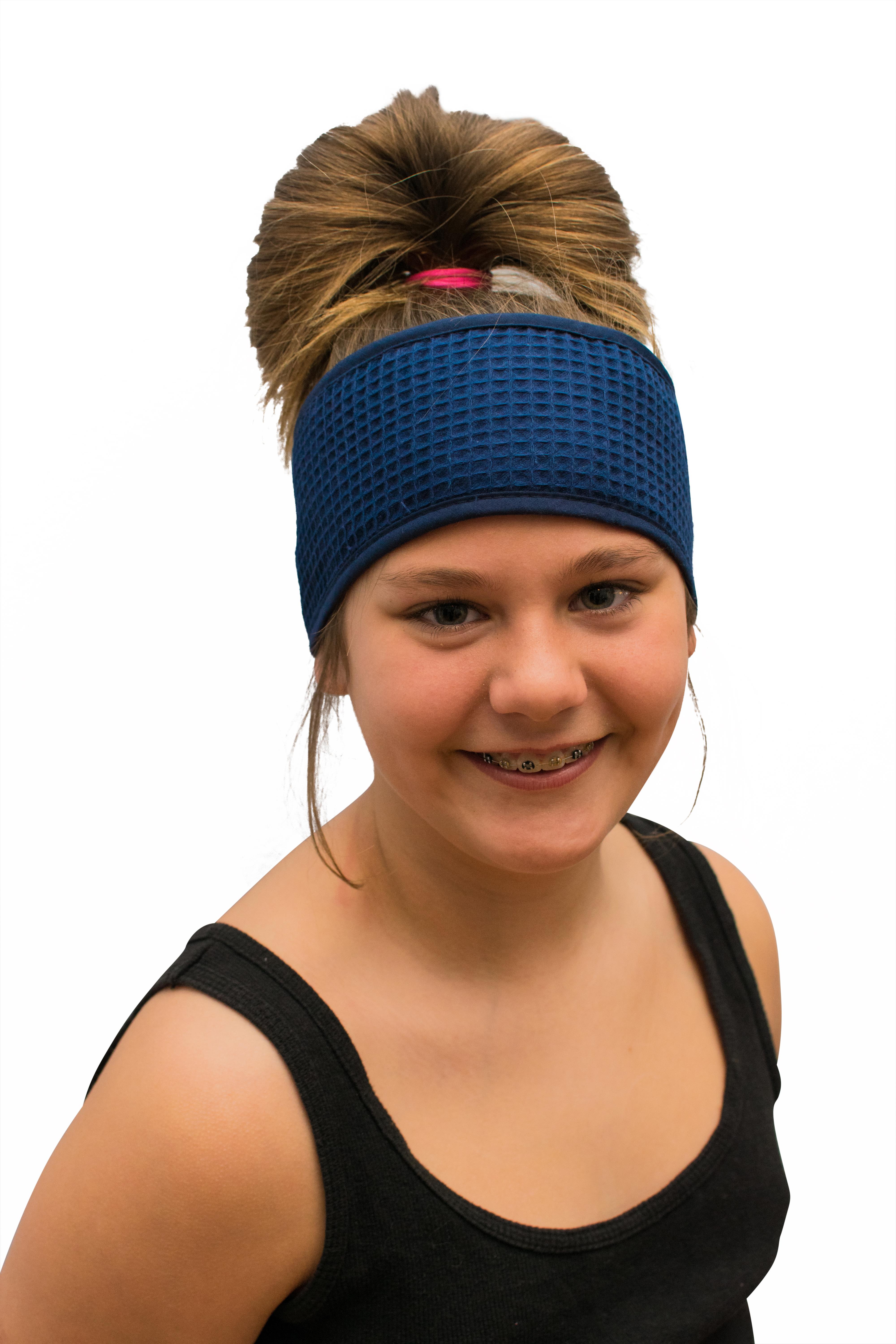 Cotton Waffle Headband - Navy - Pack of 6 - Min 24 pcs