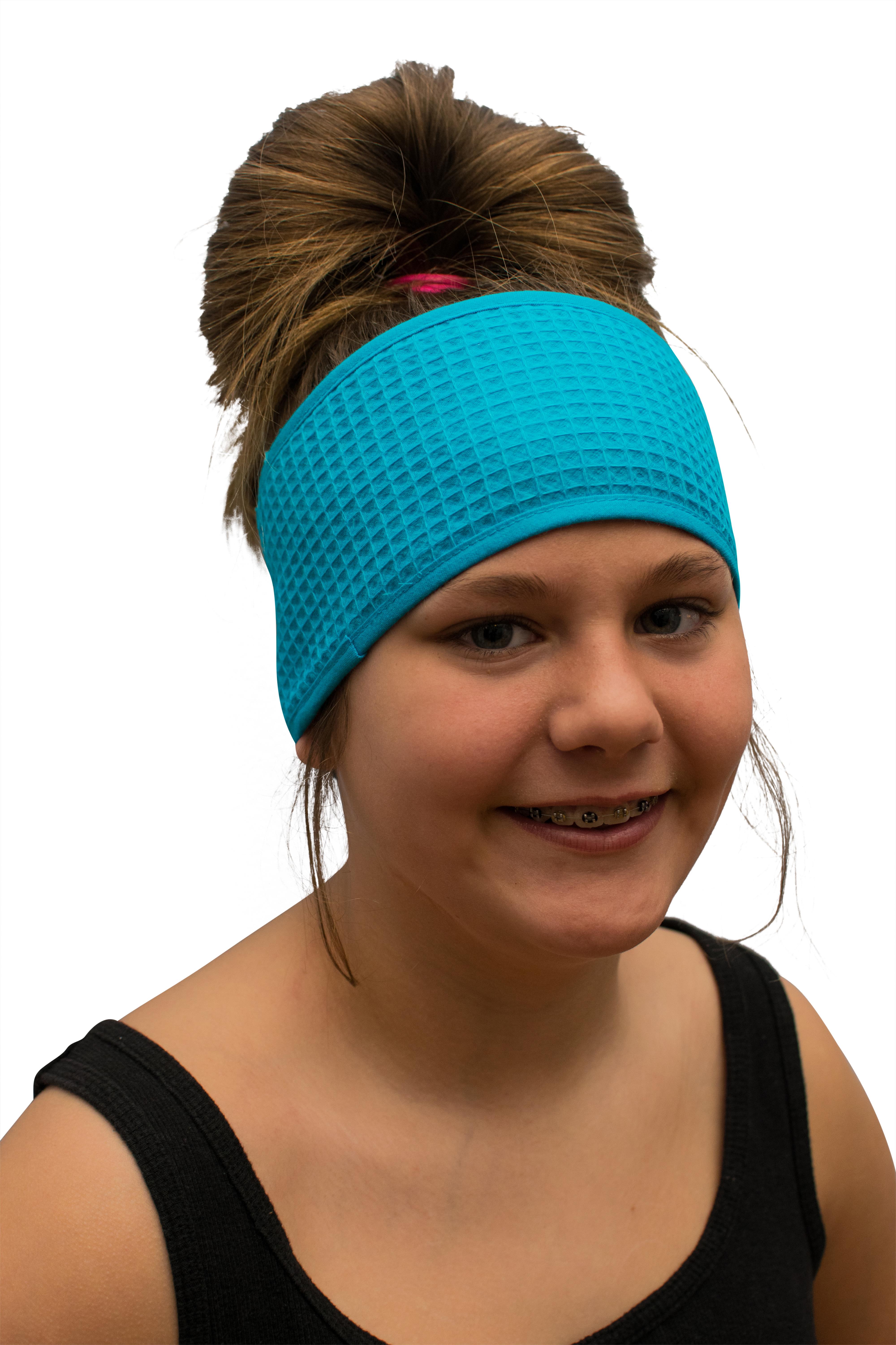 Cotton Waffle Headband - Tropical Blue - Pack of 6 - Min 24 pcs
