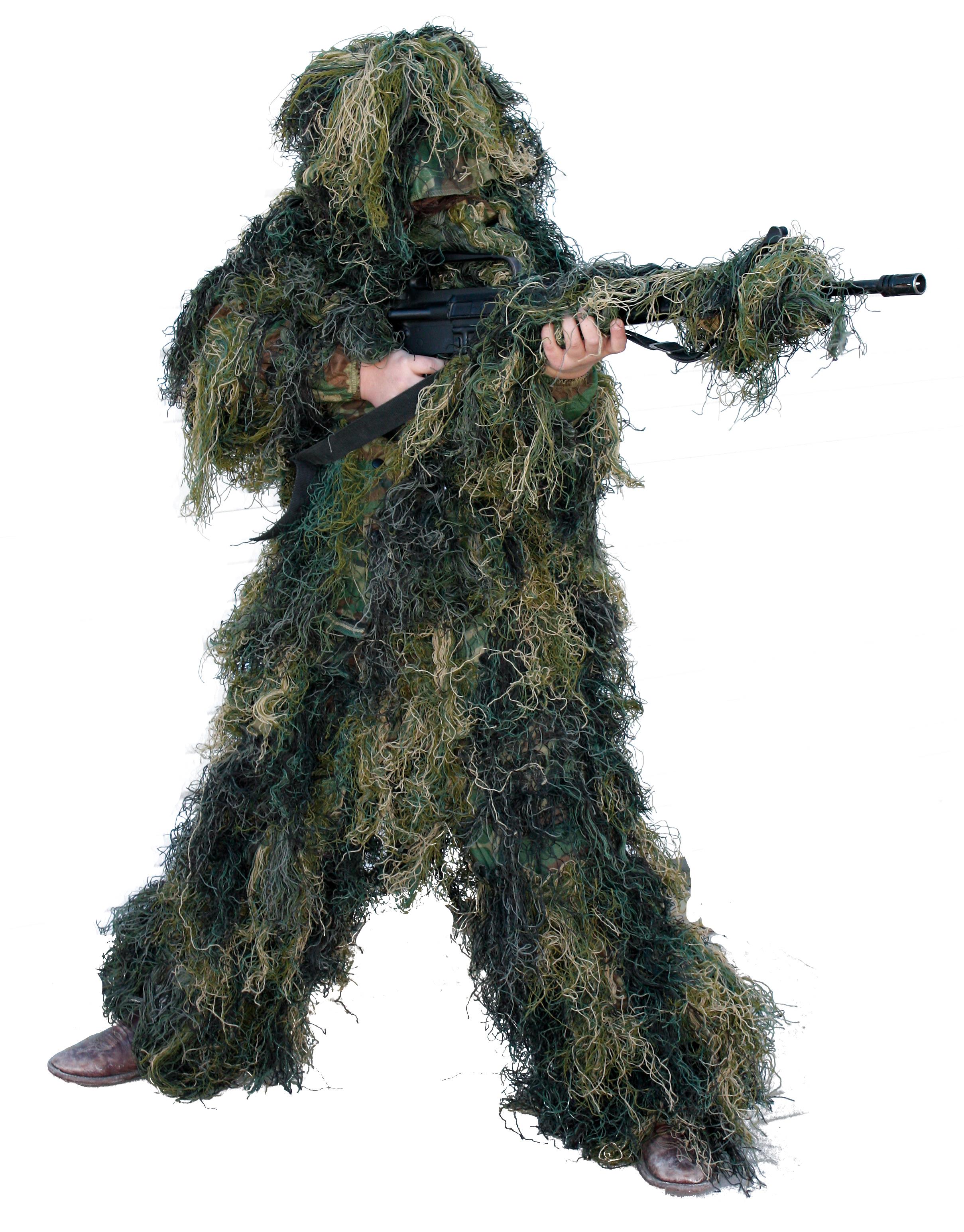 5-Piece Ghillie Suit Woodland - Yout Size 10-12
