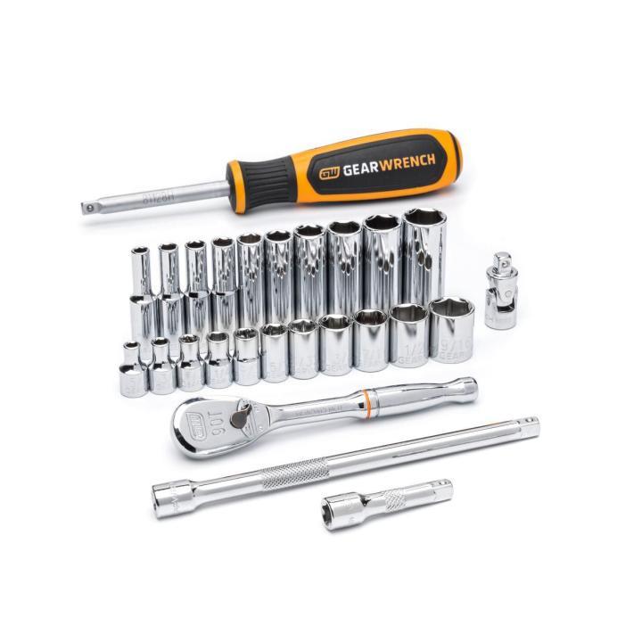 GearWrench 26 Pc. 1/4" Drive 6 Point Standard SAE Mechanics Tool Set