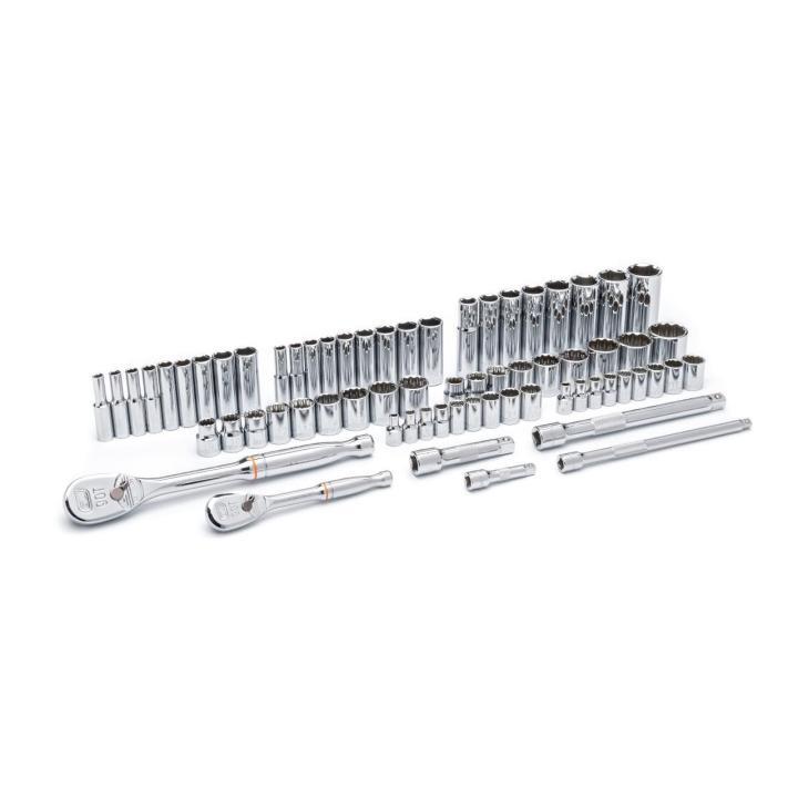 68 Piece 1/4" & 3/8" Drive 6 & 12 Point Standard and Deep SAE/Metric Mechanics Tool Set