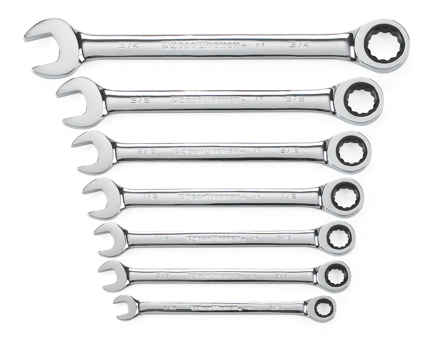 GearWrench  7 Pc. Ratcheting Combination Wrench Set-SAE