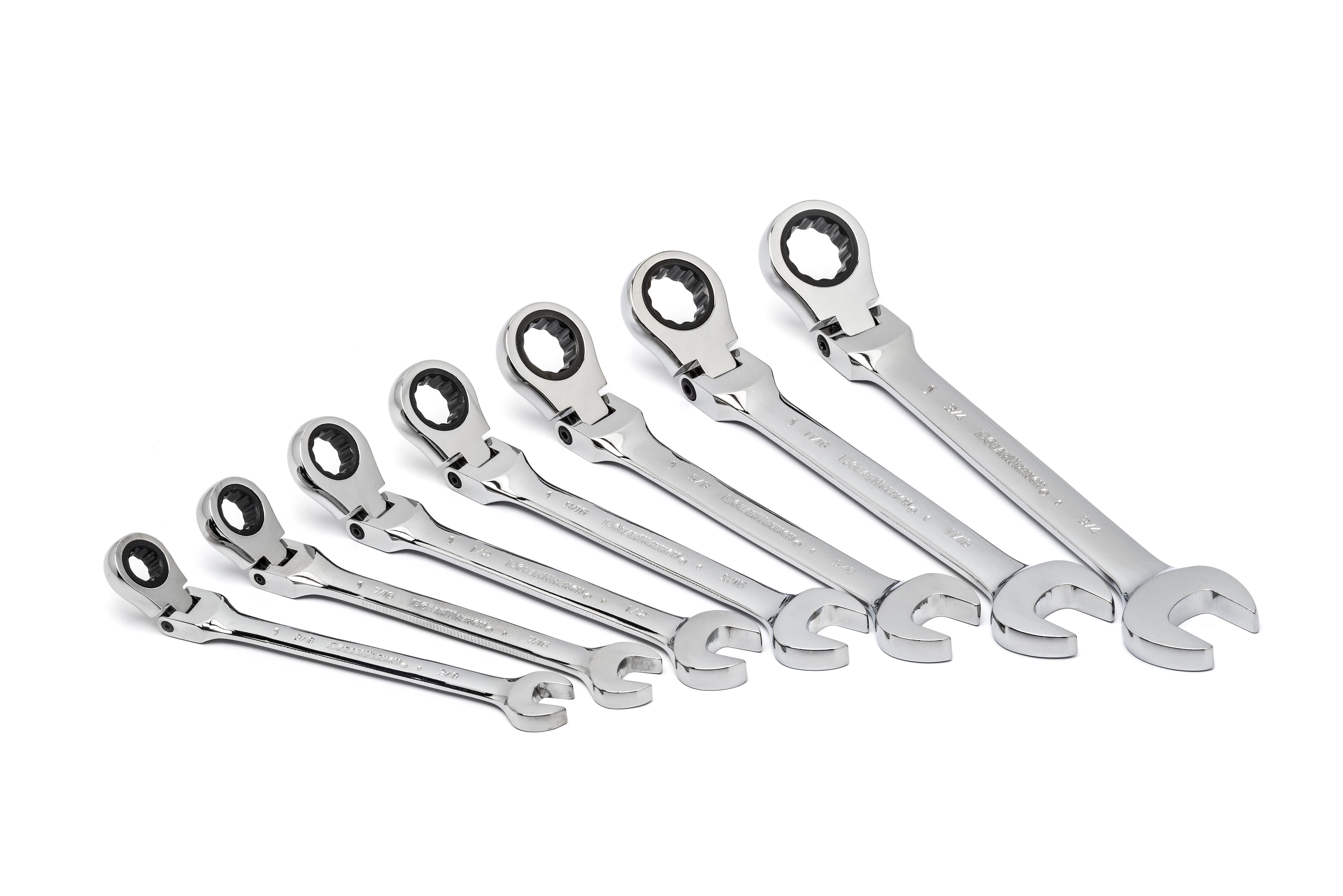GearWrench 7 Pc. Flex Combination Ratcheting Wrench Set-SAE