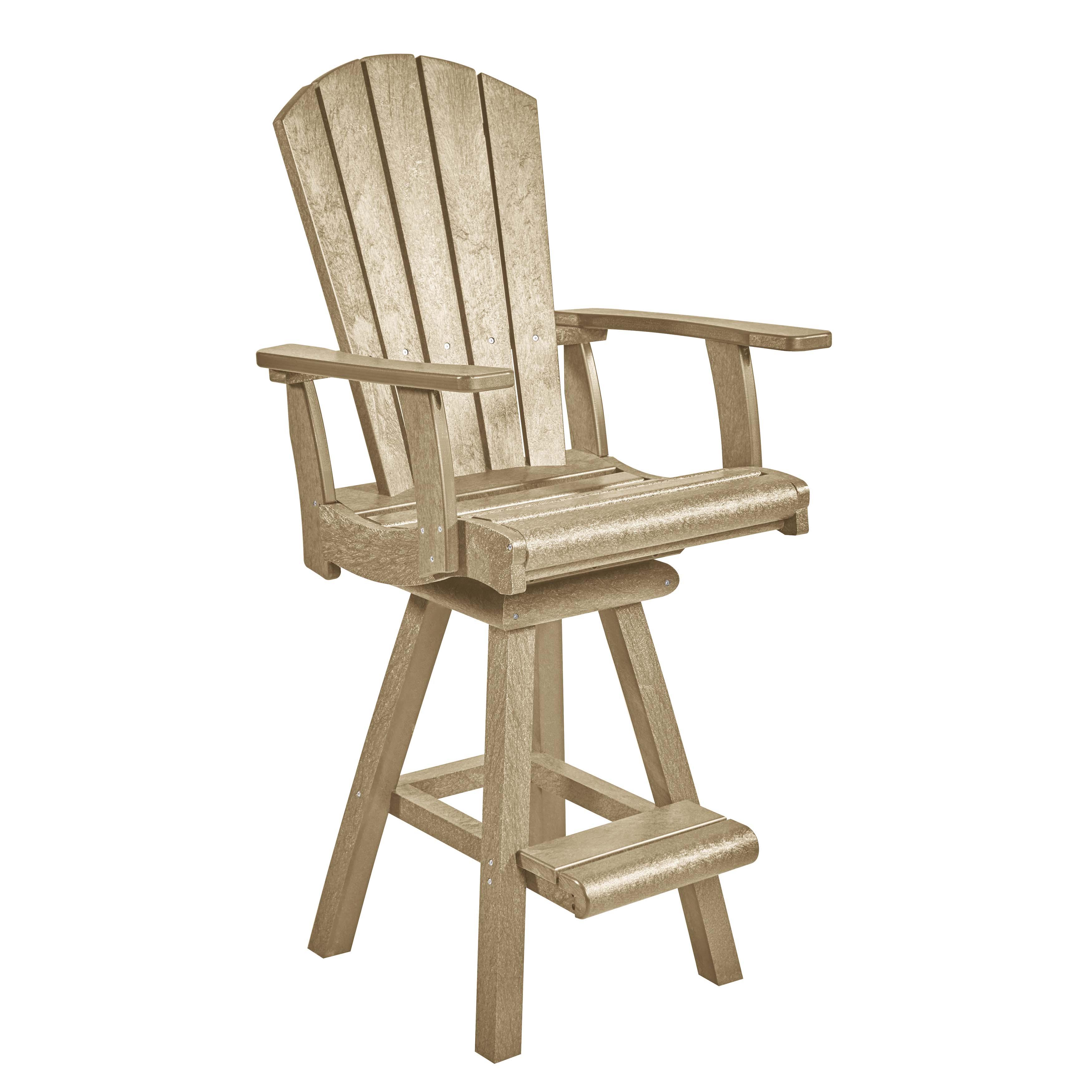(Color:Beige) Swivel Pub Arm Chair - Beige
