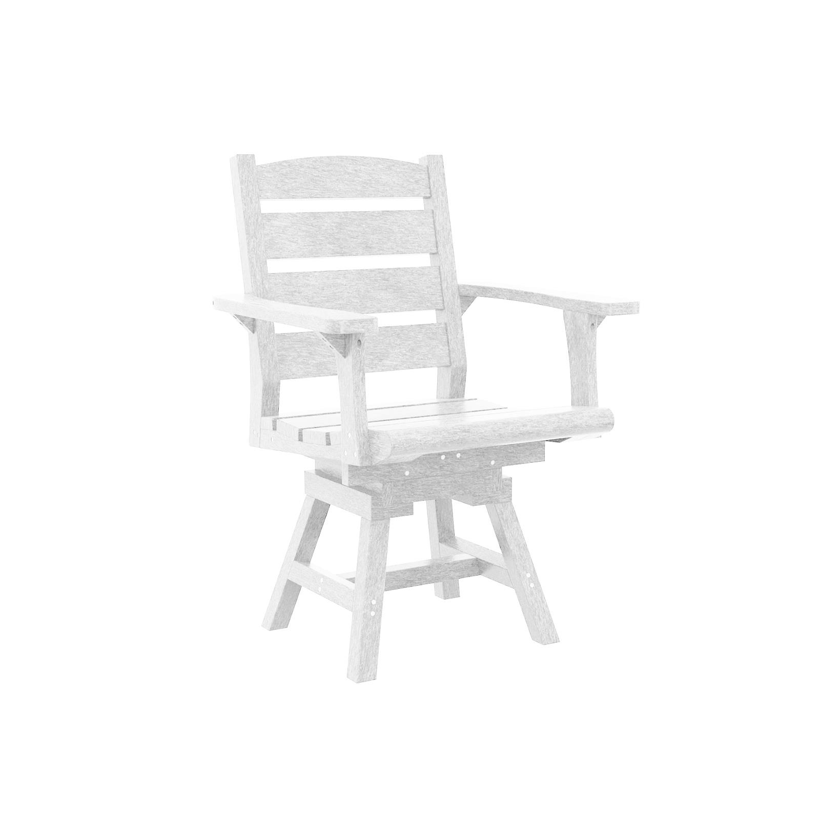 (Color:White) Napa Dining Swivel Arm Chair