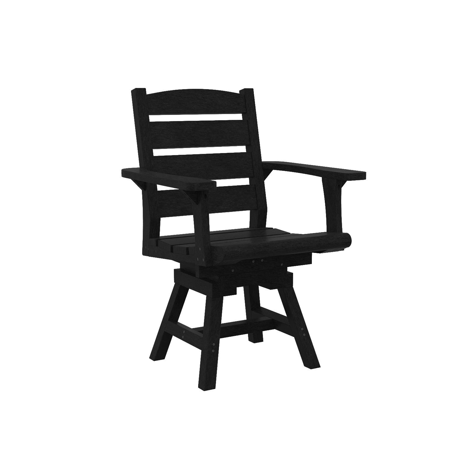 (Color:Black) Napa Dining Swivel Arm Chair