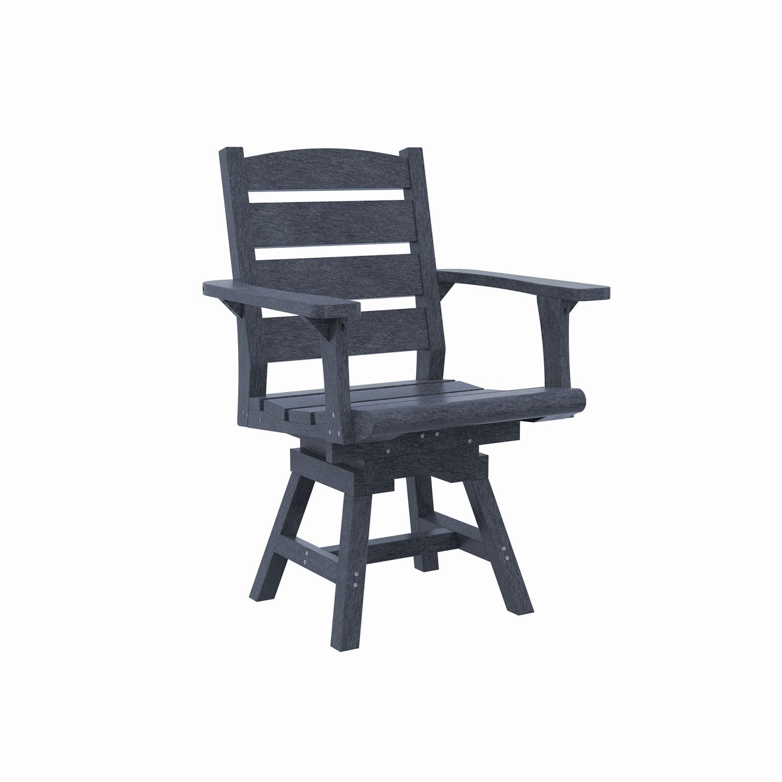 (Color:Slate Grey) Napa Dining Swivel Arm Chair