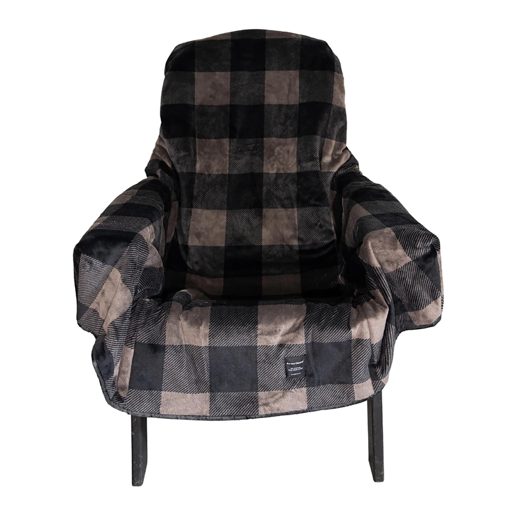 The Chair Blanket Polar Fleece - grey plaid
