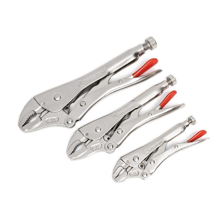 Crescent 3 Pc. Curved Jaw Locking Pliers  with Wire Cutter