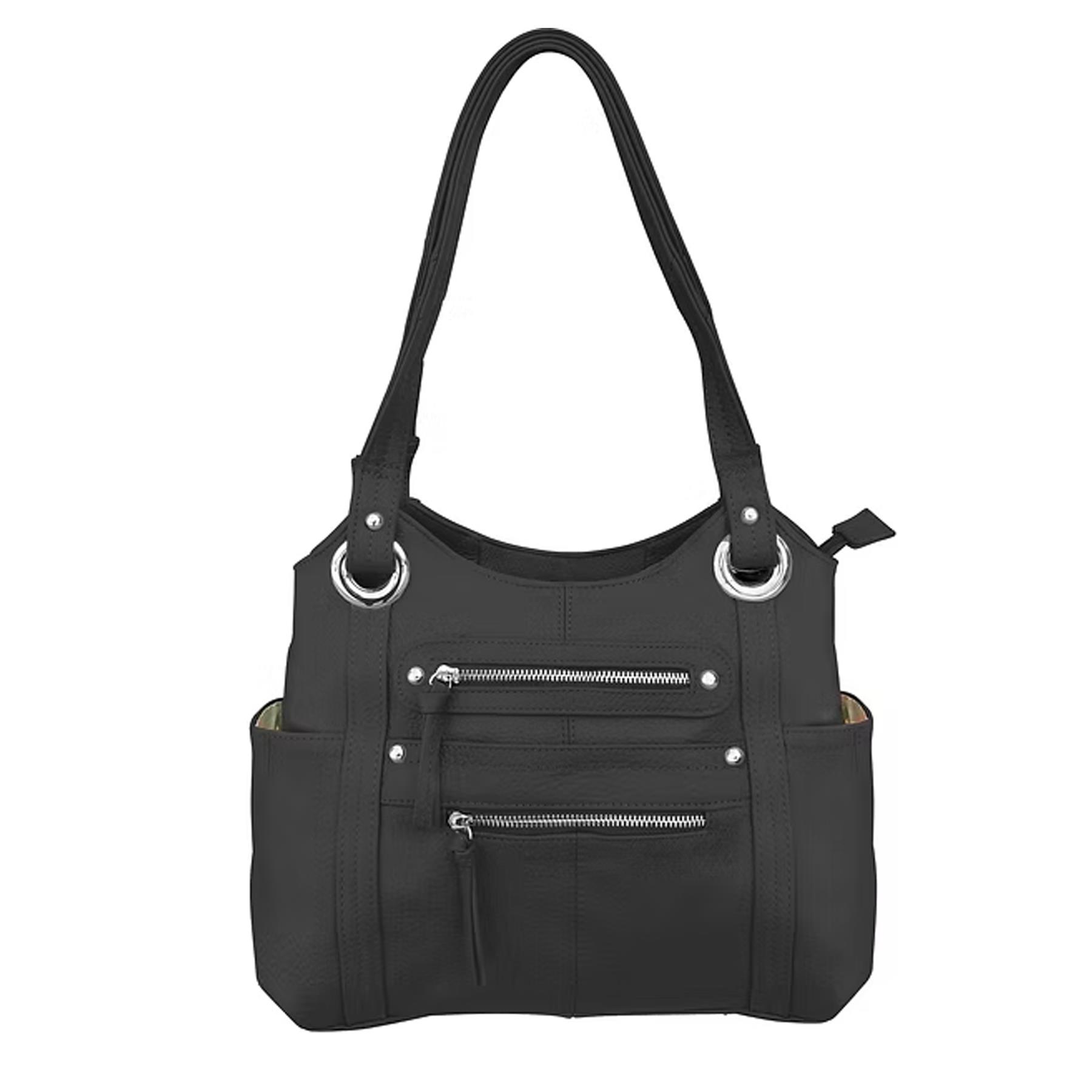 Cowhide Leather Crossbody with Wired Strap Black