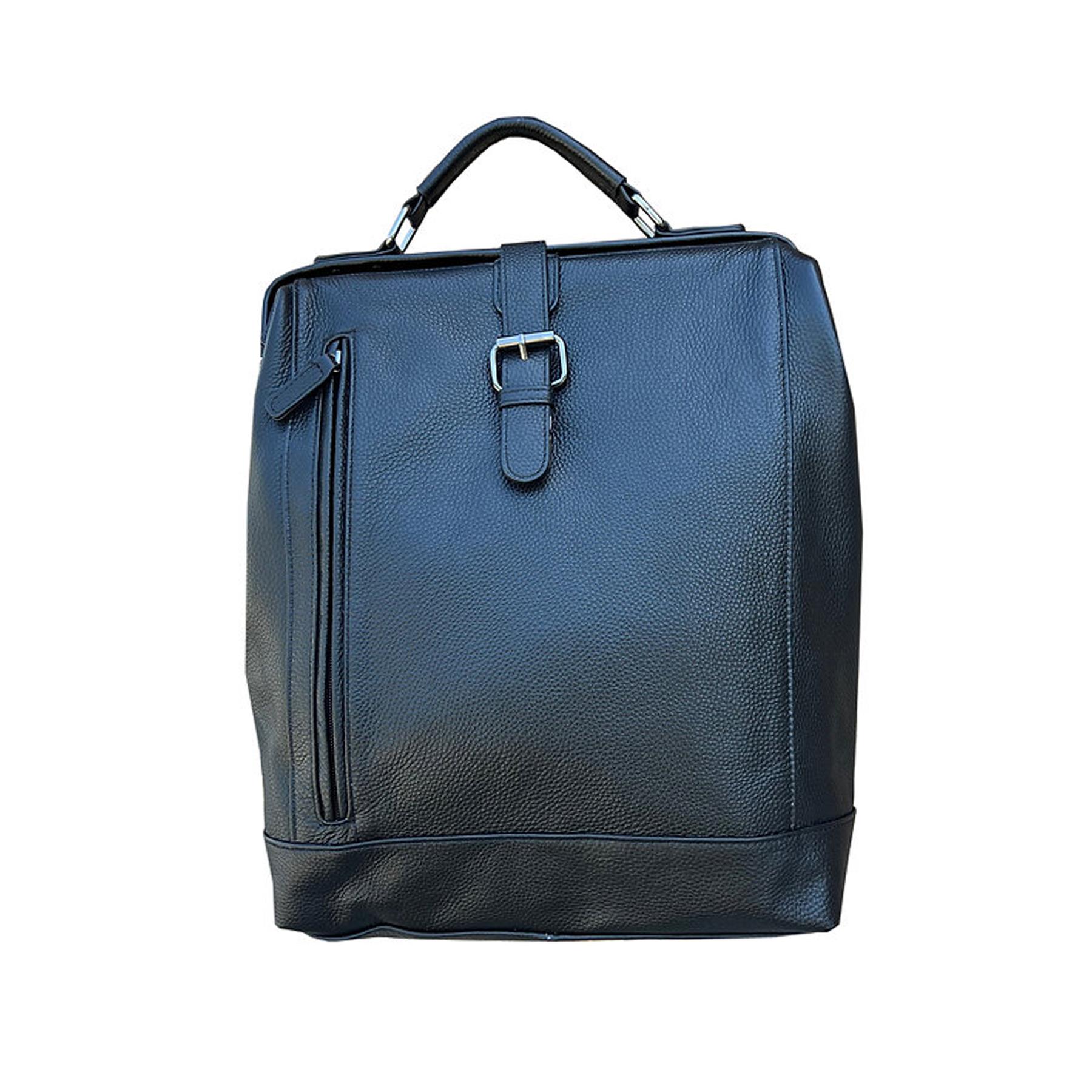 Top Grain Cowhide Leather Back Pack Black