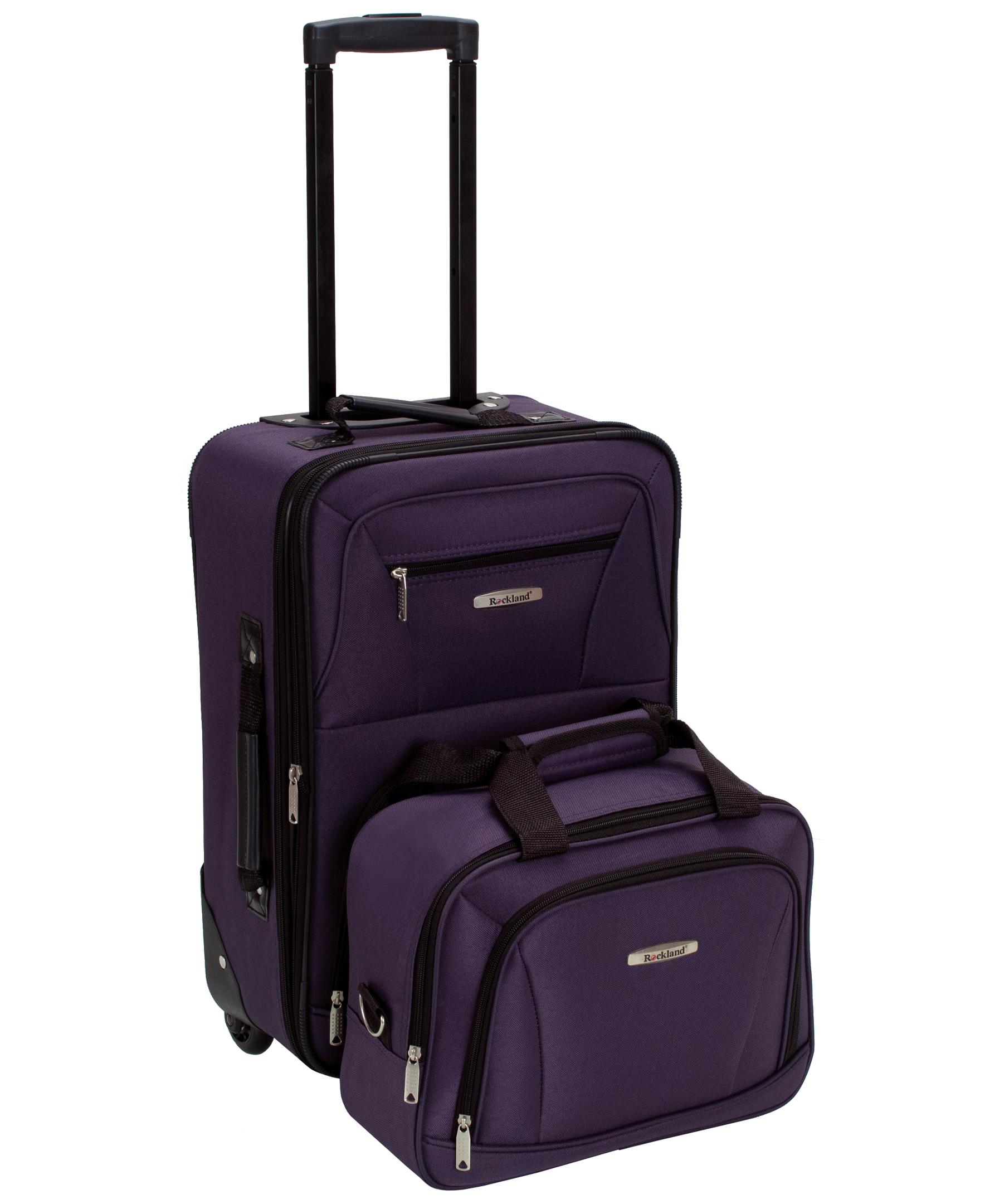 2 pc. Expandable Lightweight Carry-on Luggage Set - Purple