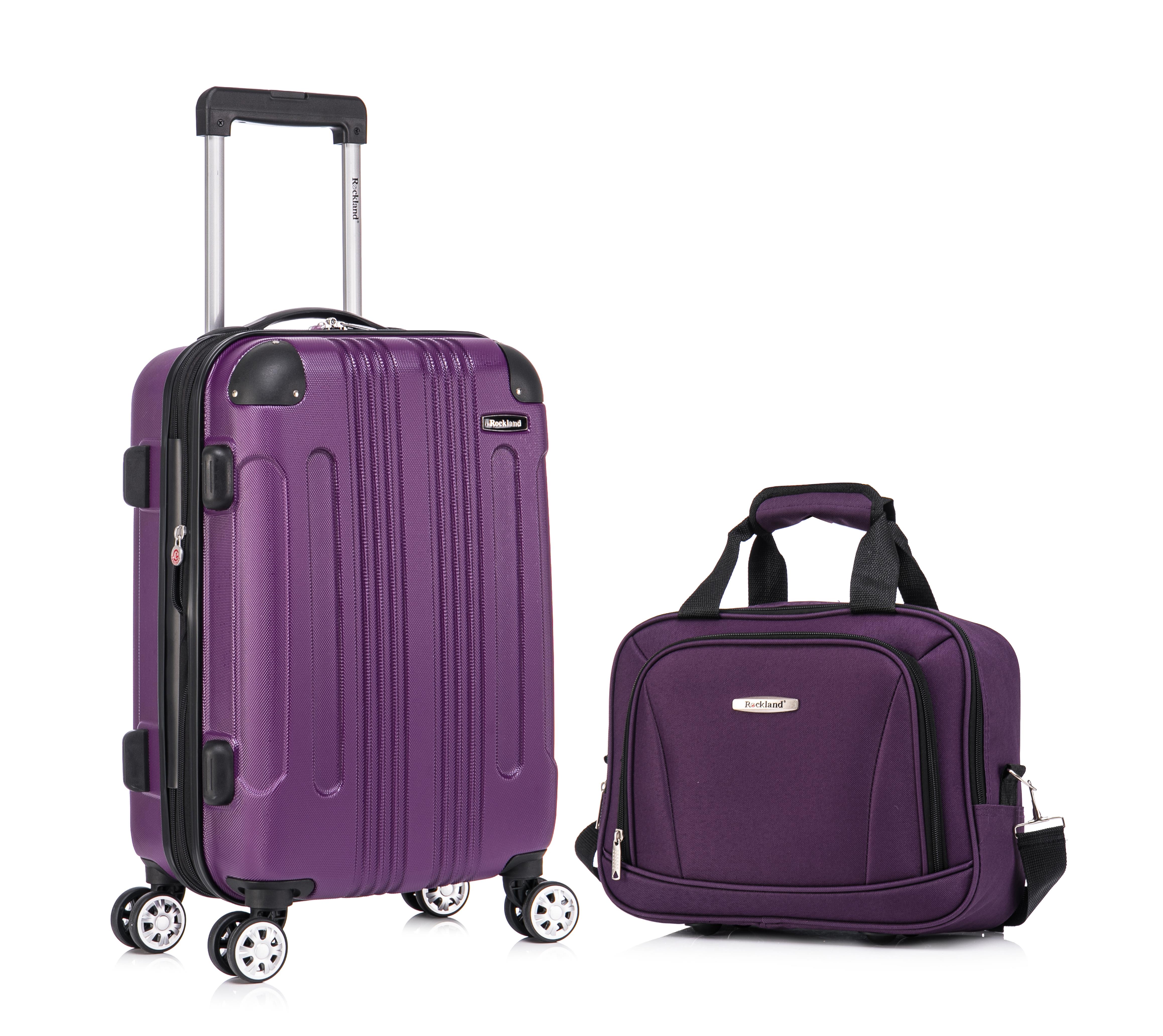 London ABS 20" Upright Spinner & 14" Tote - Purple