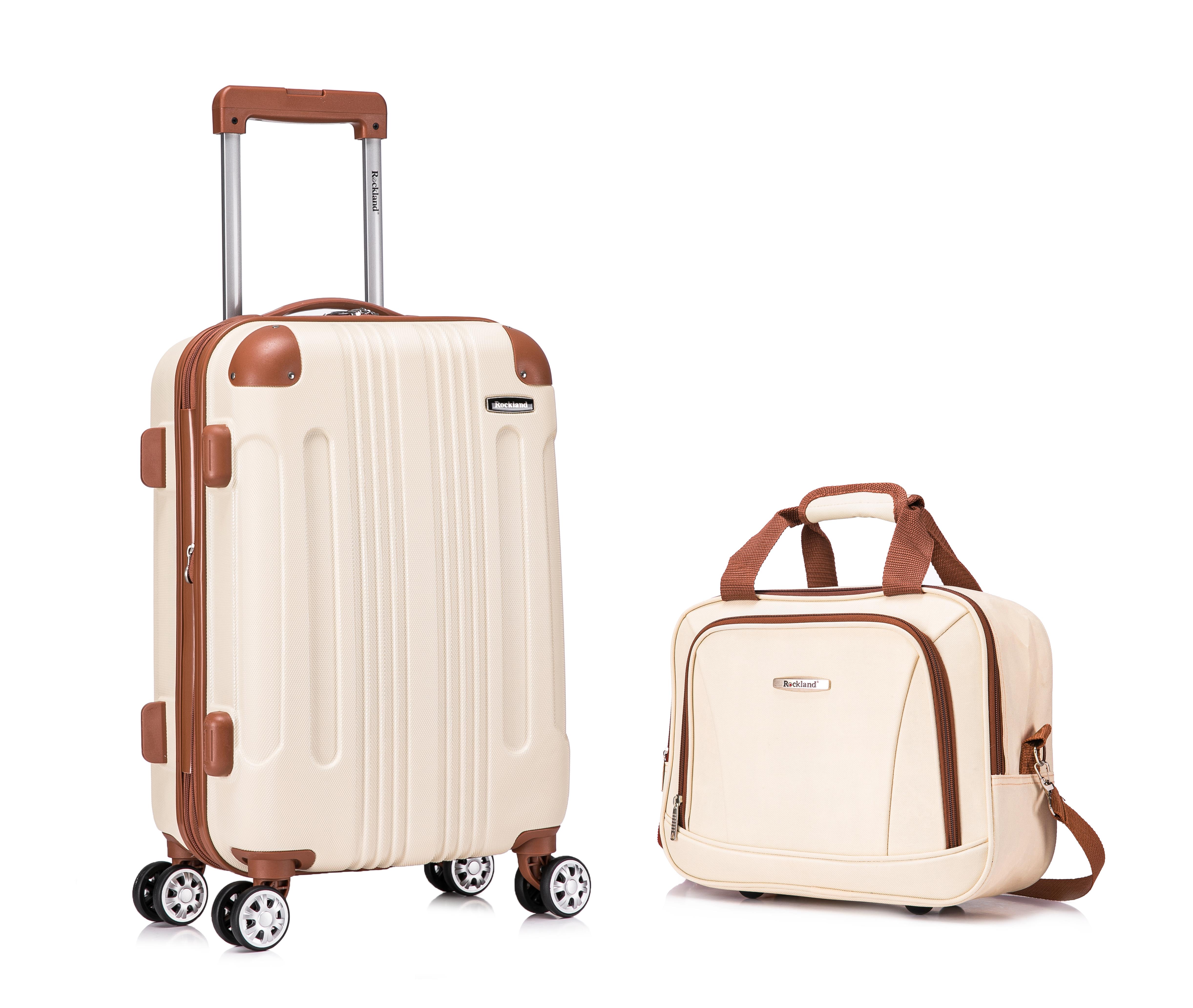 London ABS 20" Upright Spinner & 14" Tote - White