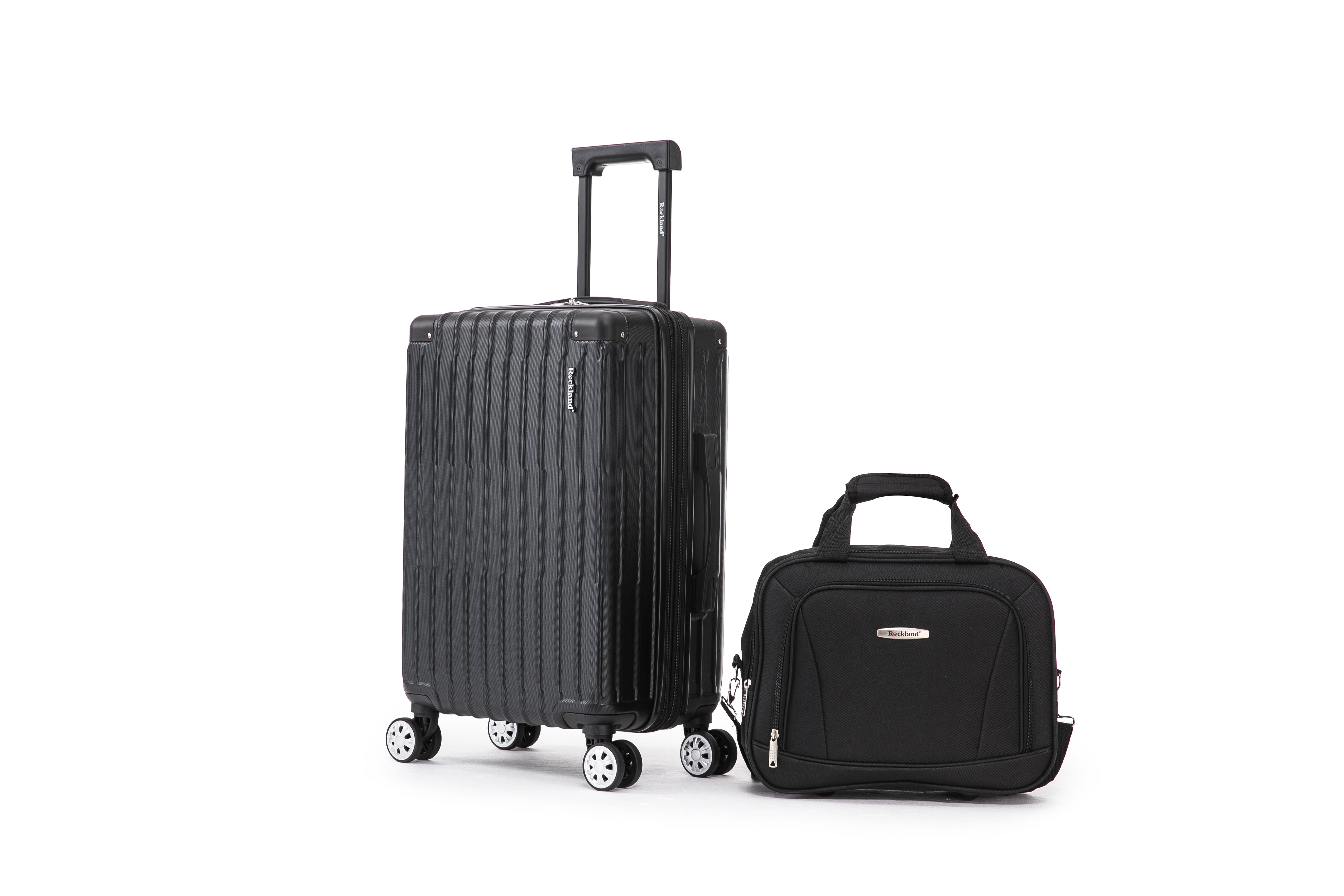 Napa Valley 20" Expandable ABS Uright Spinner & 14" Tote - Black