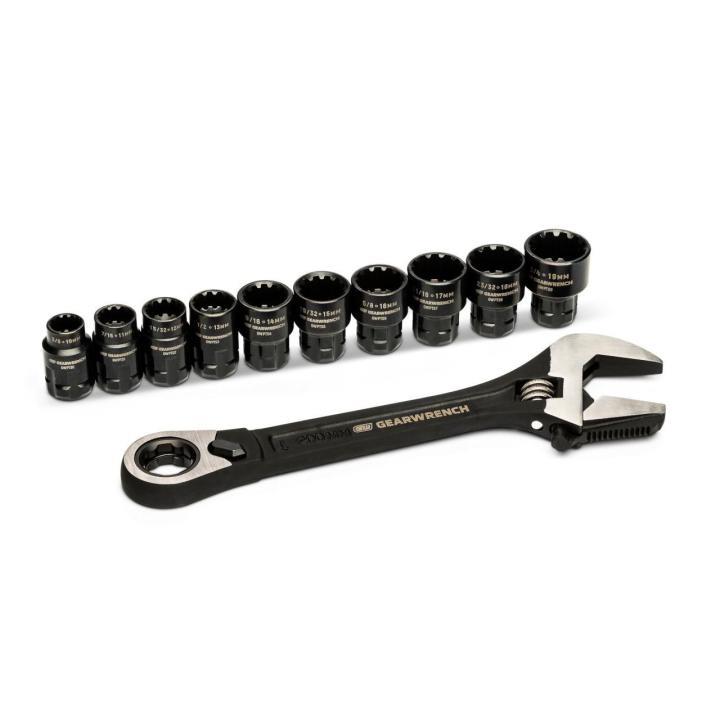 Gearwrench 11 Pc Pass-Thru Adjustable Wrench Set