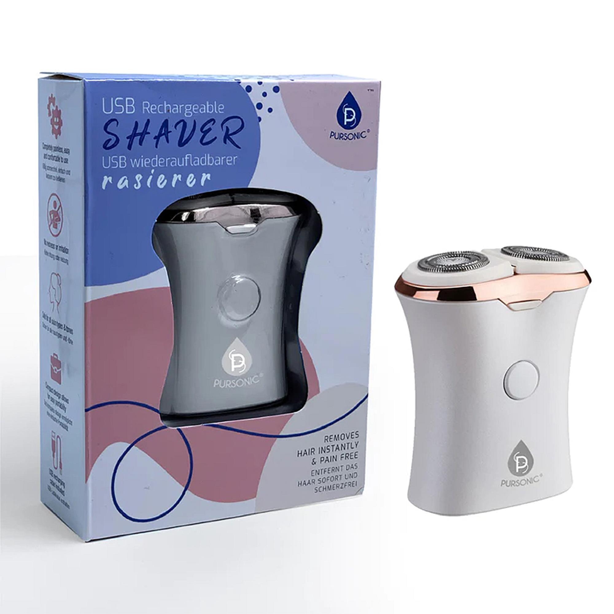 Rechargeable USB Ladies Shaver, Removes Hair Instantly & Pain Free - White