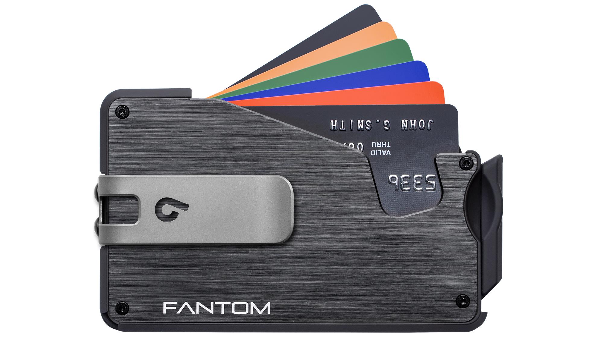 Fantom S Wallet, Slim, Black with Money Clip