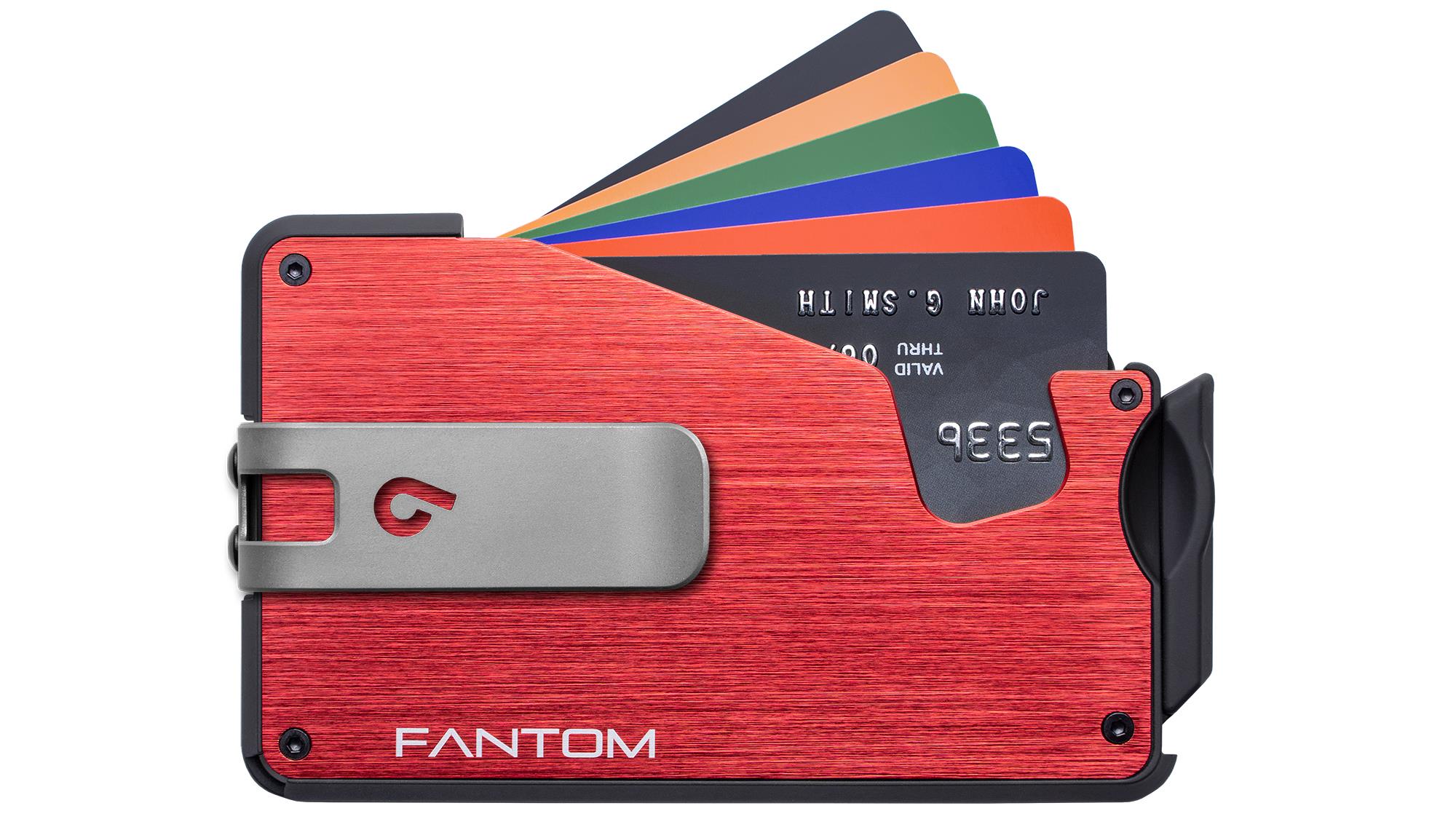 Fantom S Wallet, Slim, Red with Money Clip