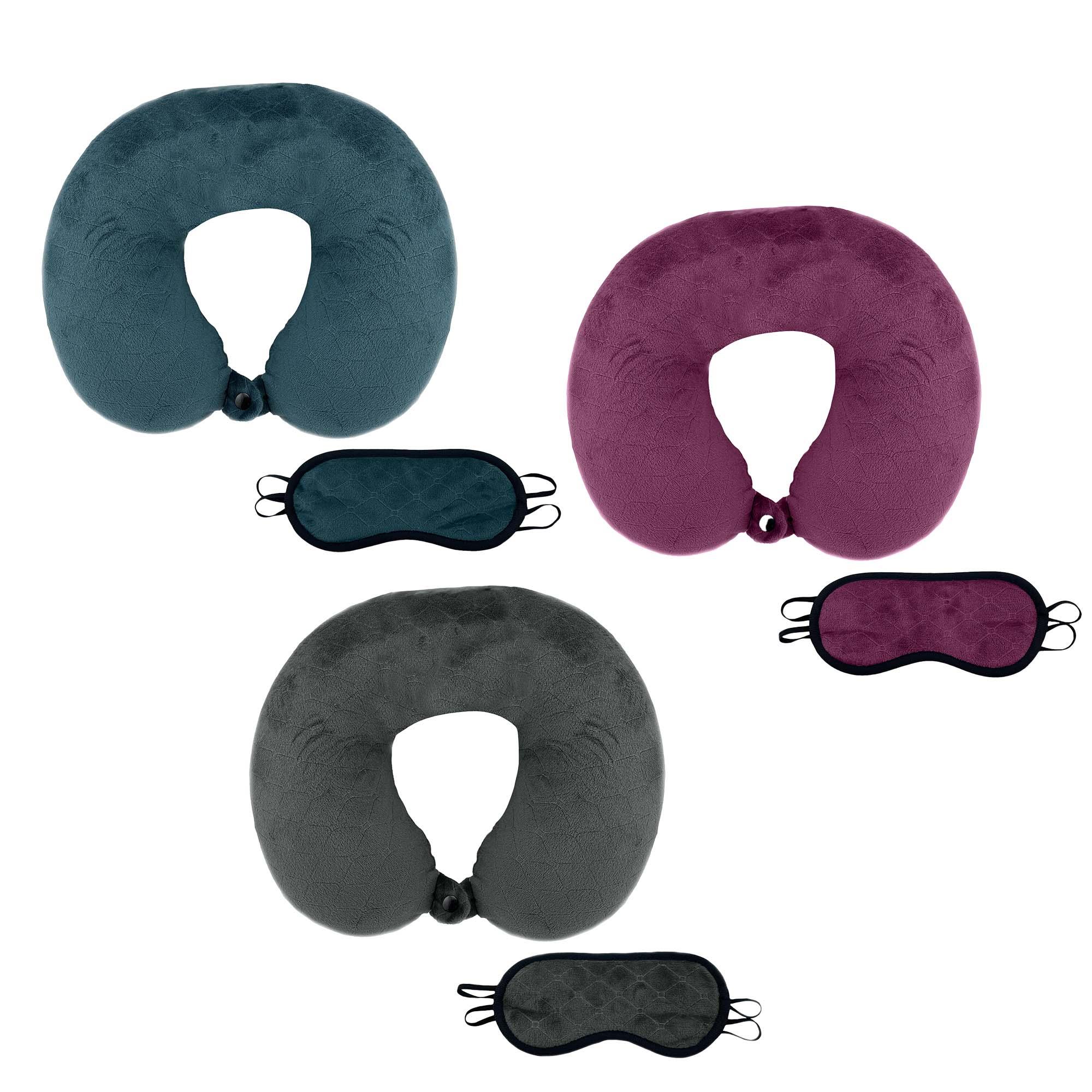 Travel Pillow with Mask (set of 3)