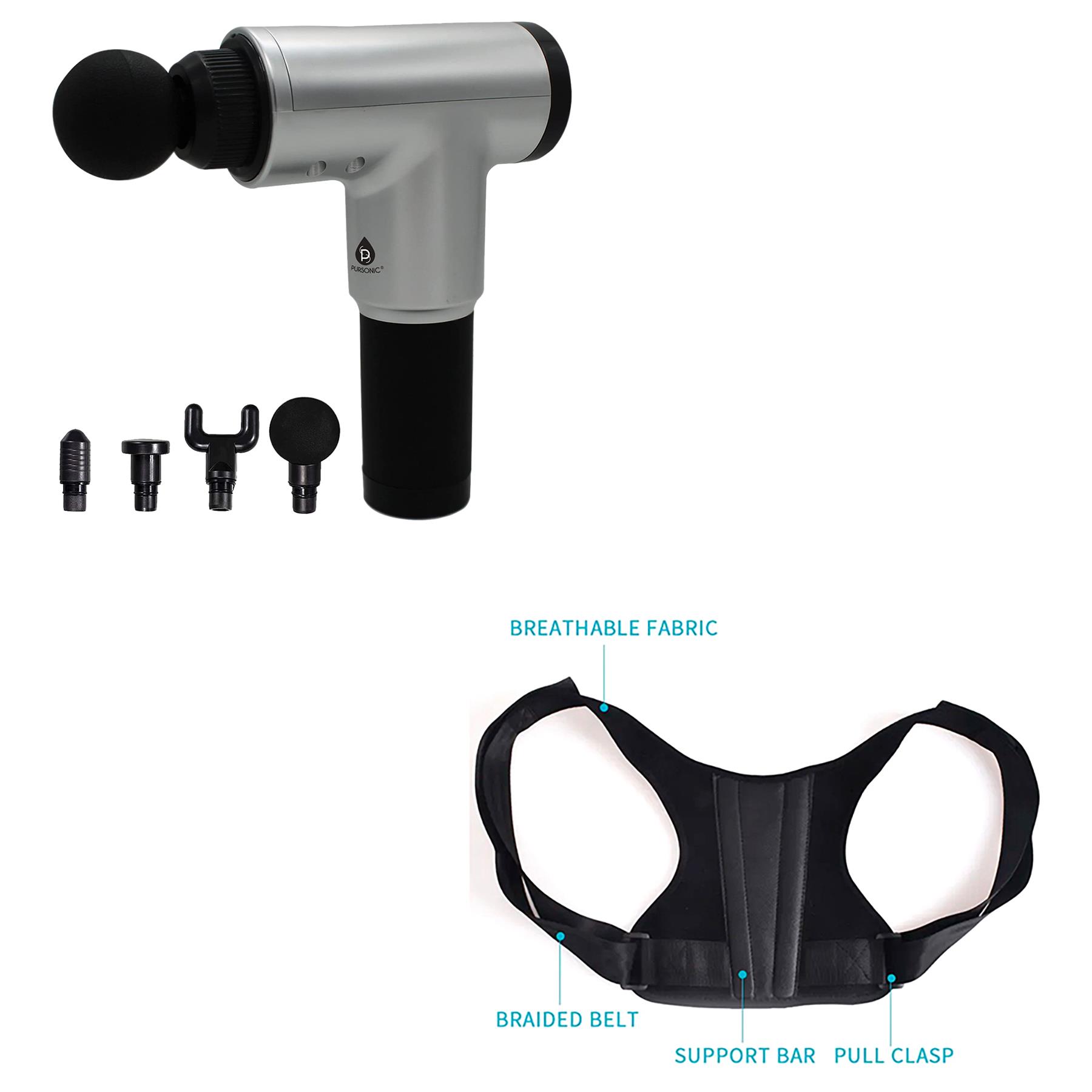 Adjustable Posture Corrector and Massage Gun Package