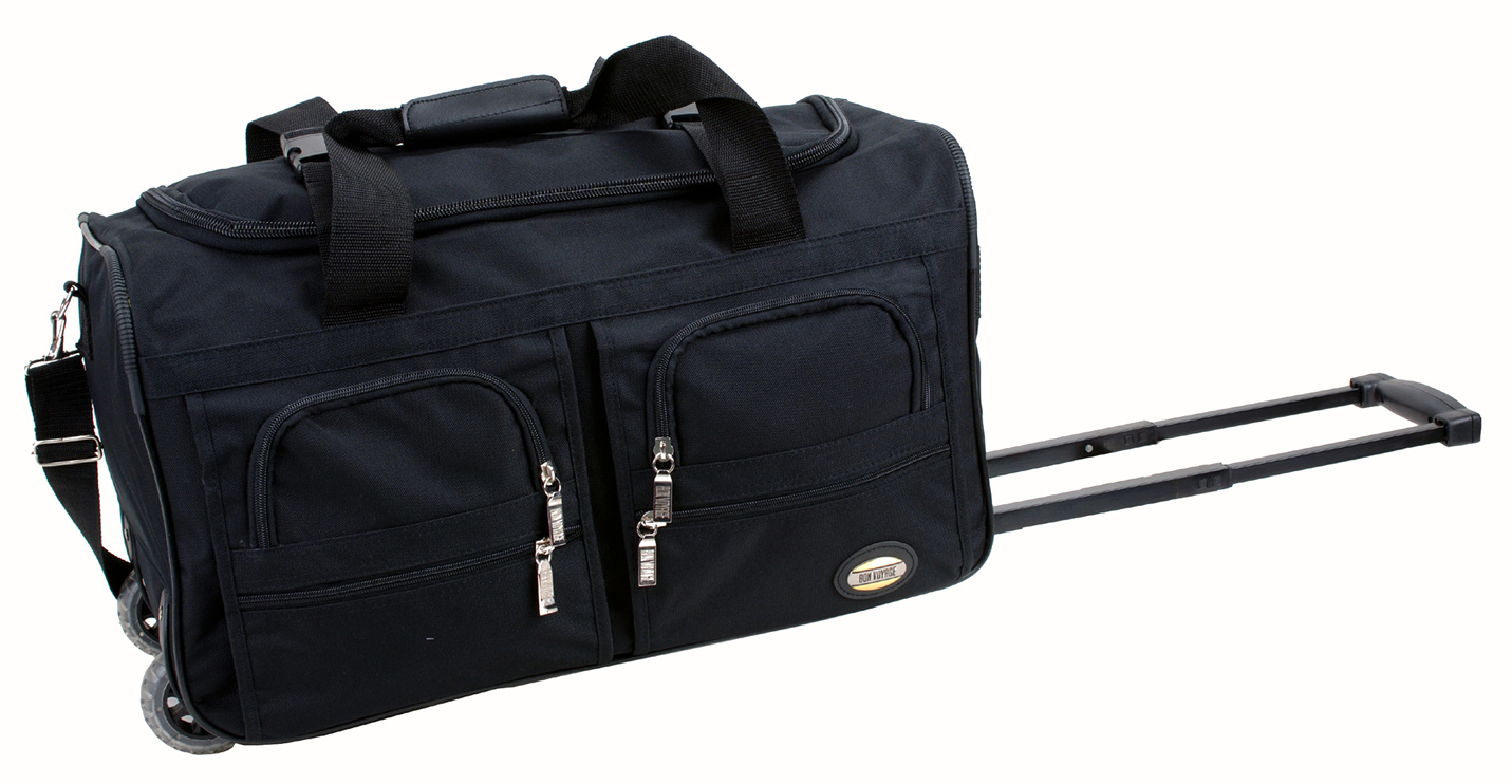 22" Rolling Multi-Pocket Duffle - Black