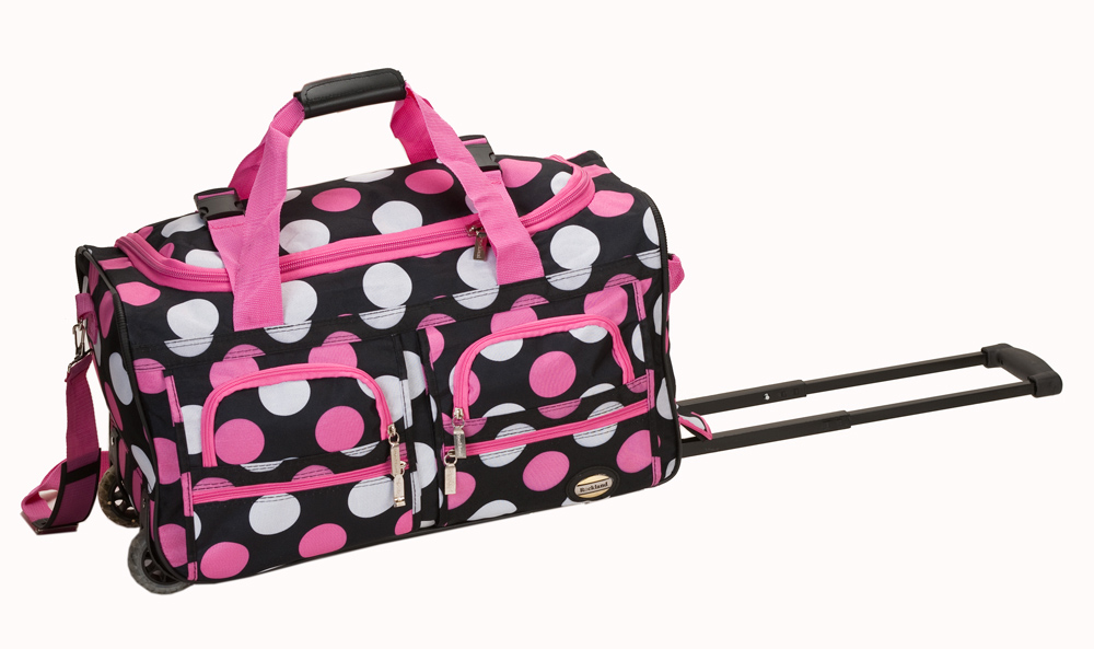 22" Rolling Multi-Pocket Duffle - New Multi-Pink Dot