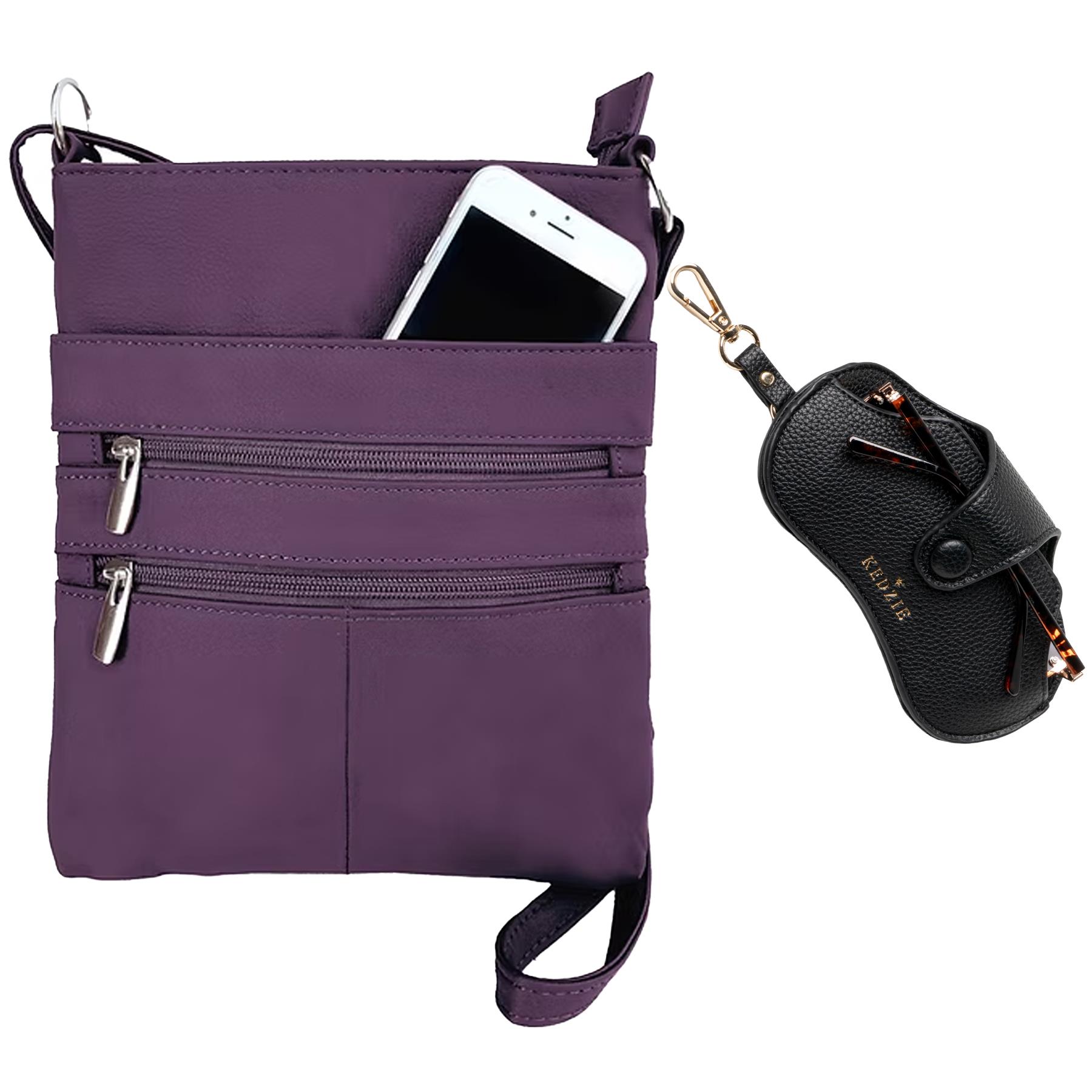 Everyday Crossbody (Purple) and Eyeglass Case Package