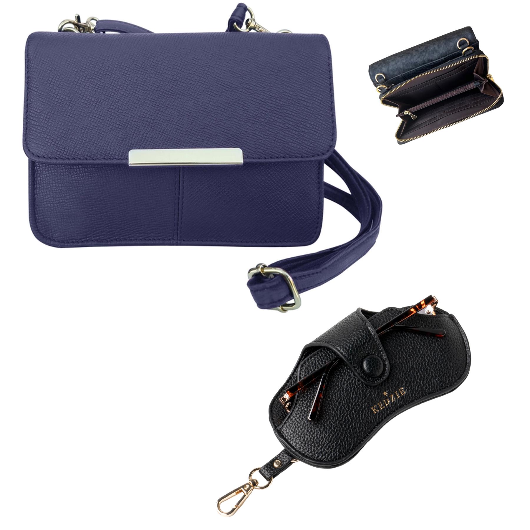 2-in-1 Crossbody (Navy) with Eyeglass Case Package