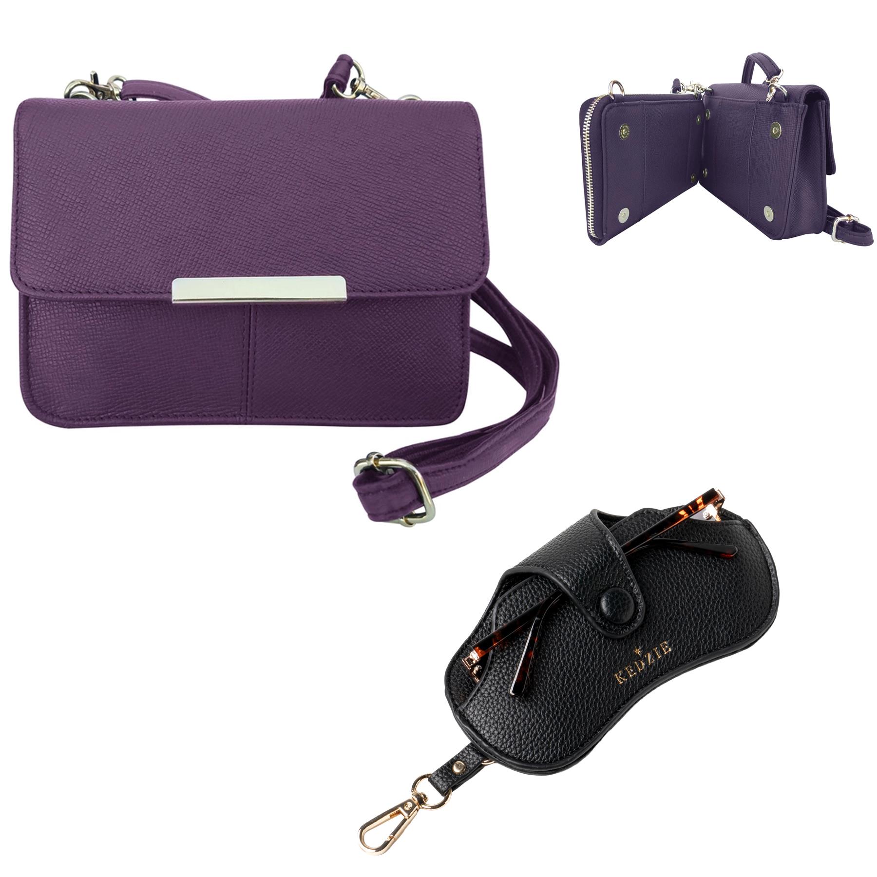 2-in-1 Crossbody (Purple) with Eyeglass Case Package